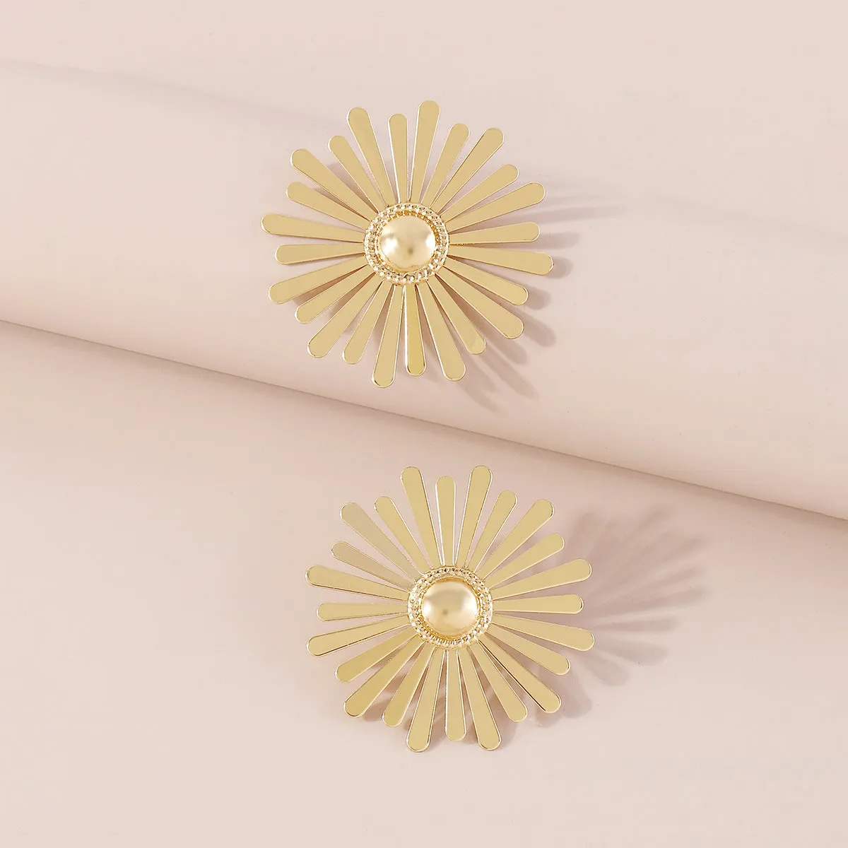 18K Gold-Plated Sunflower Stud Earrings