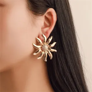 18K Gold-Plated Sunflower Stud Earrings