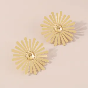 18K Gold-Plated Sunflower Stud Earrings