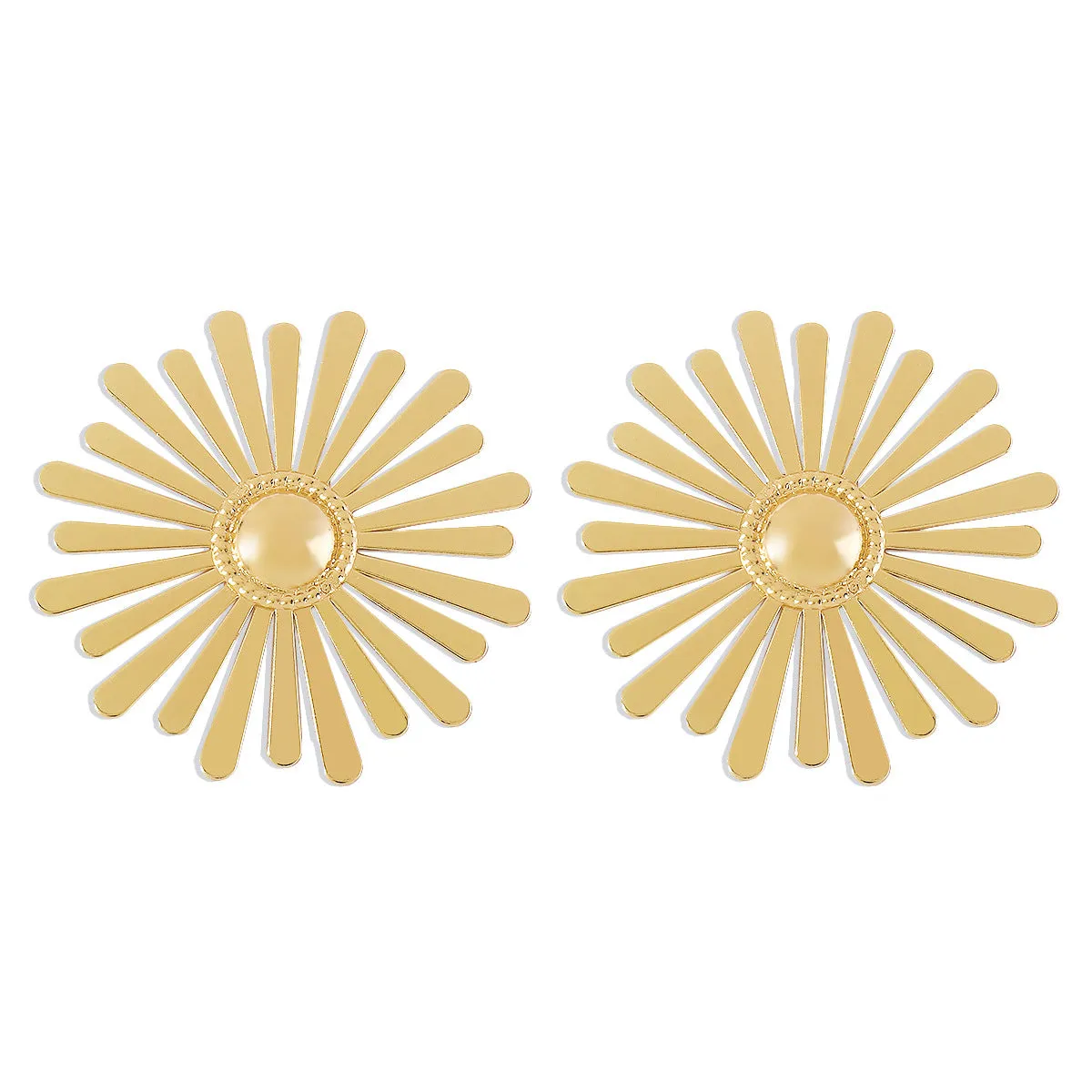18K Gold-Plated Sunflower Stud Earrings