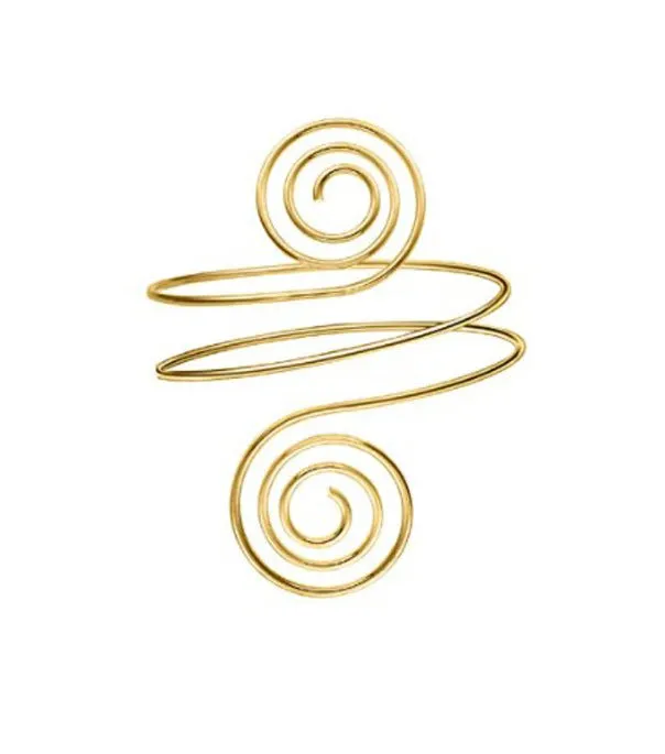 18K Gold-Plated Swirl Bypass Arm Cuff