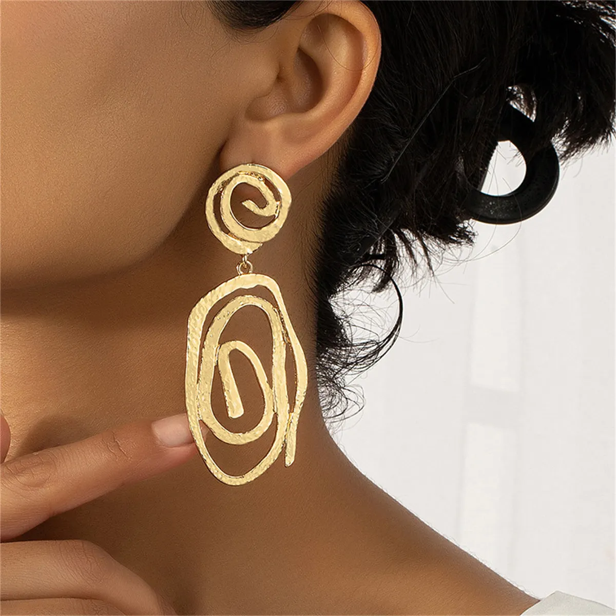 18K Gold-Plated Swirl Drop Earrings