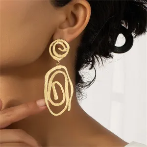 18K Gold-Plated Swirl Drop Earrings