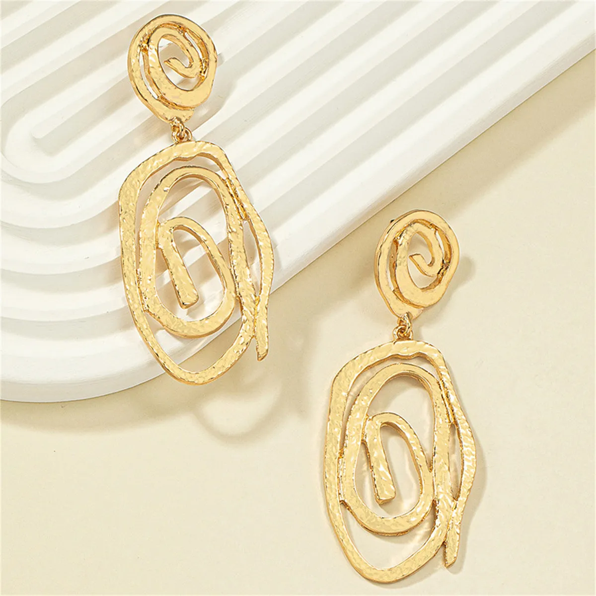 18K Gold-Plated Swirl Drop Earrings