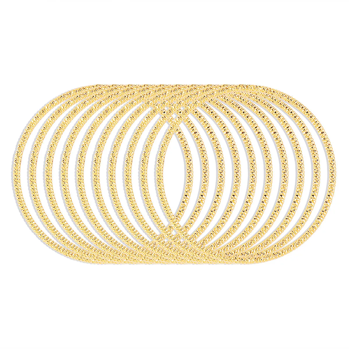 18K Gold-Plated Textured Bangle Set