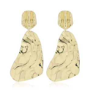 18K Gold-Plated Textured Geometric Drop Earrings