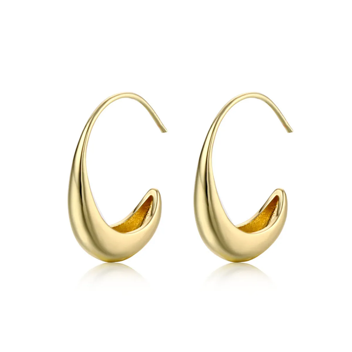 18K Gold-Plated Thin-Thick Hoop Earrings