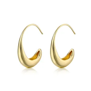 18K Gold-Plated Thin-Thick Hoop Earrings