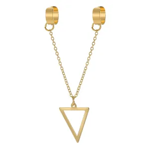 18K Gold-Plated Triangle Drop Double Ear Cuff