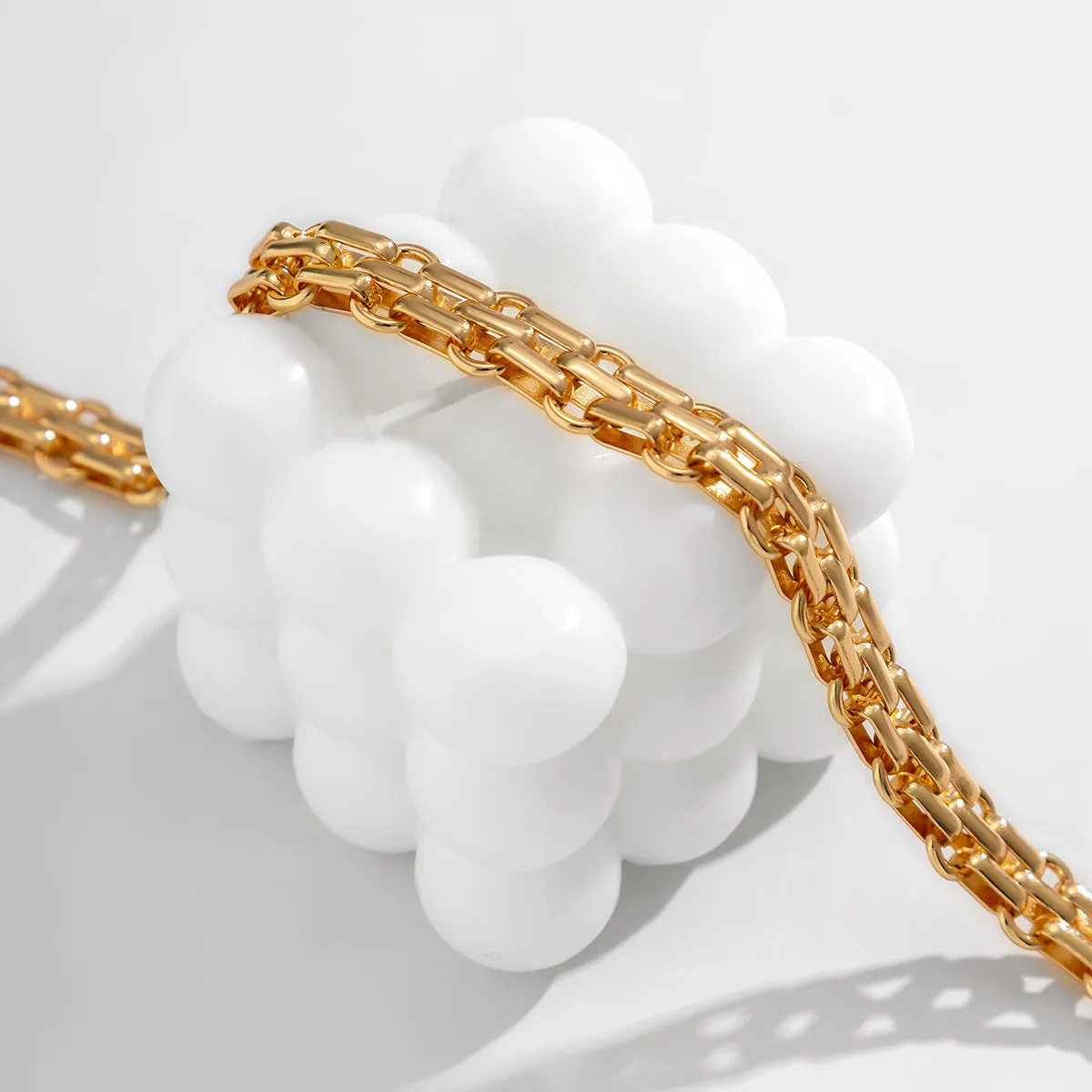 18K Gold-Plated Triple-Link Chain