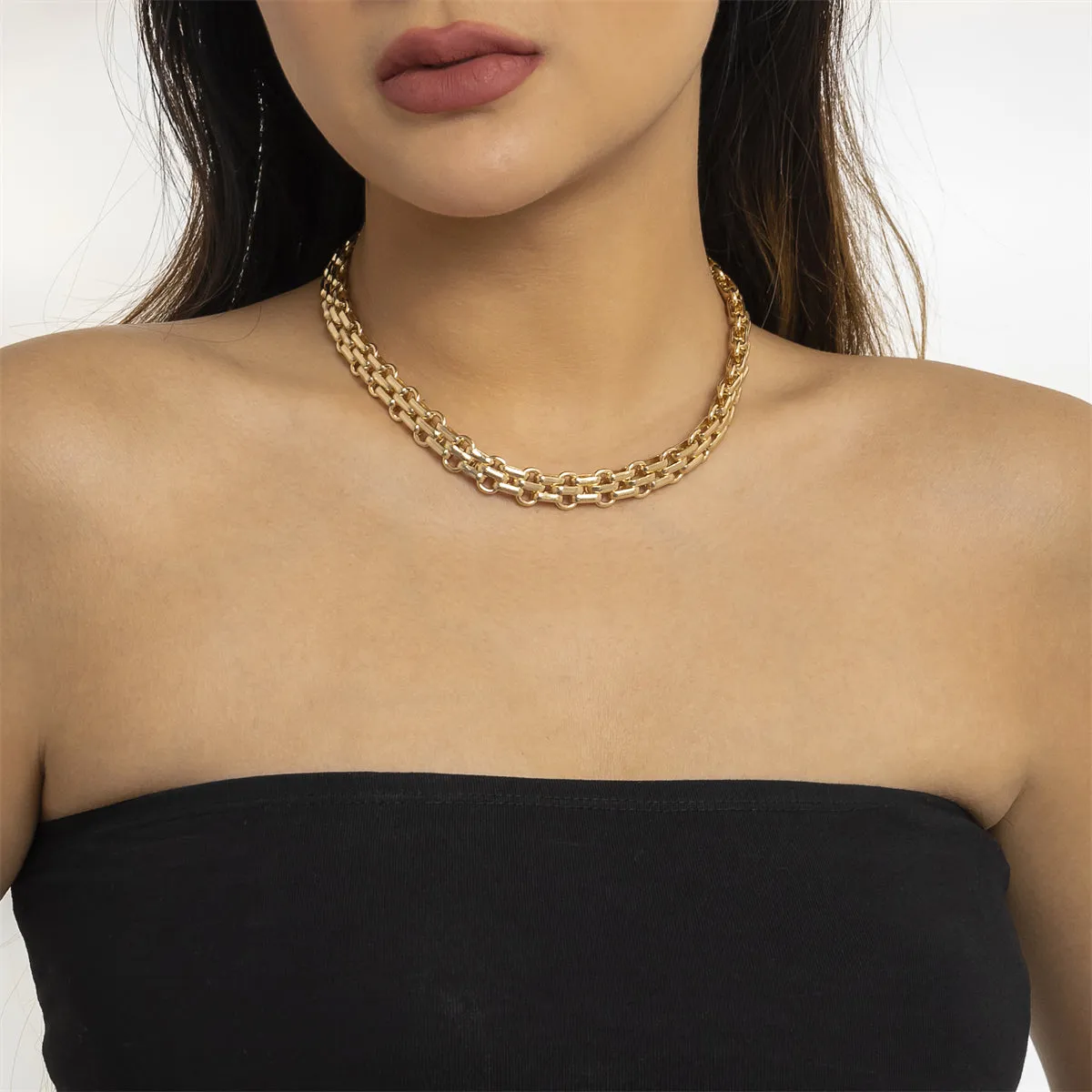 18K Gold-Plated Triple-Link Chain