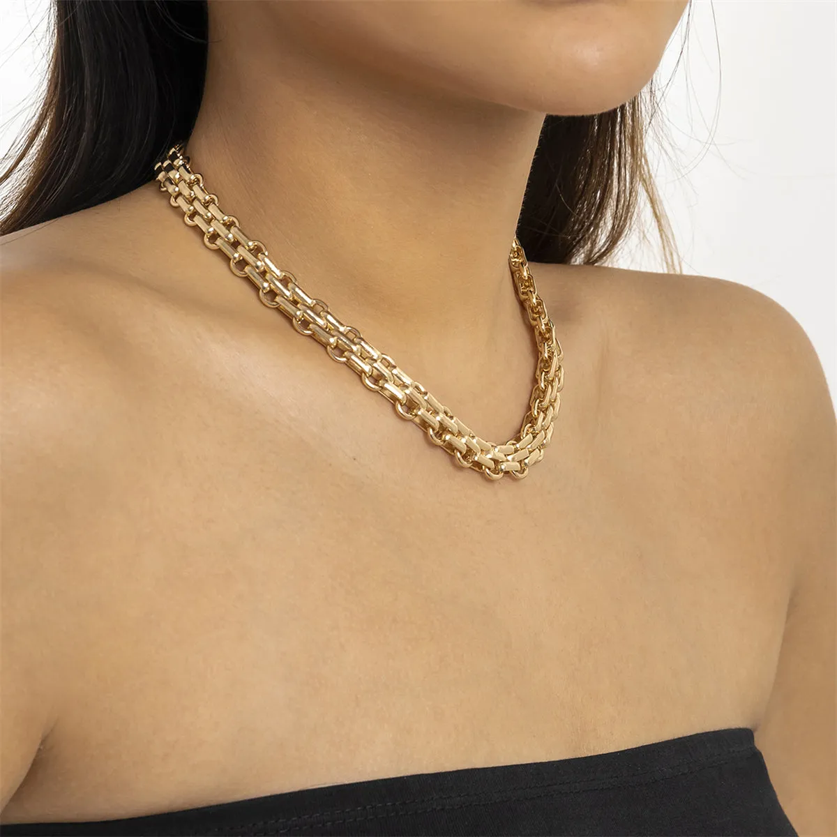 18K Gold-Plated Triple-Link Chain