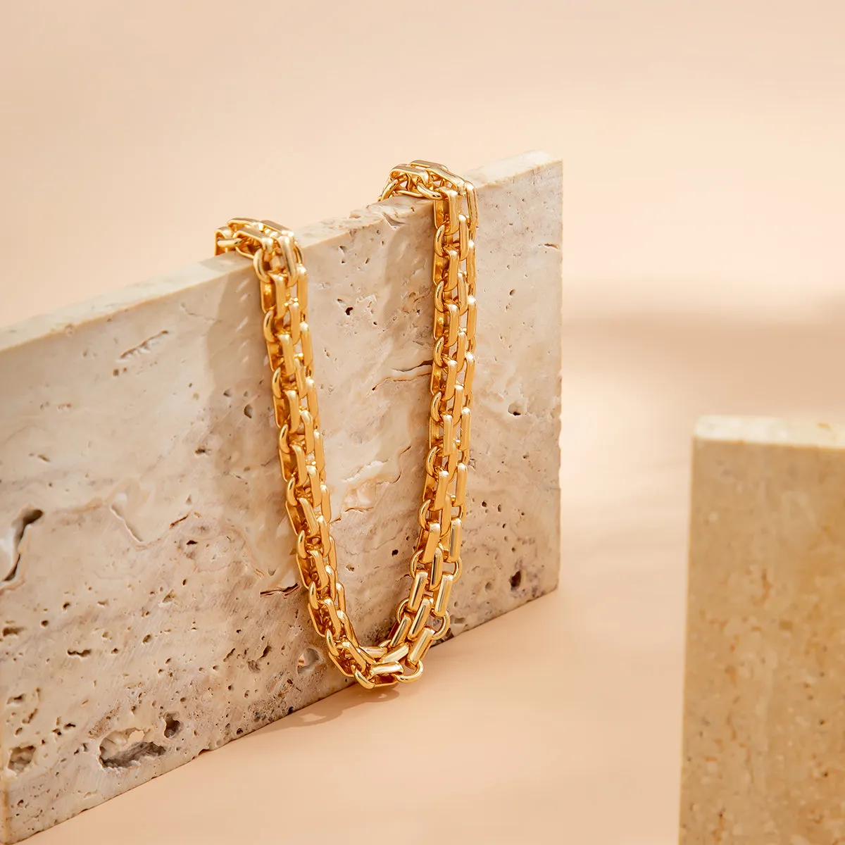 18K Gold-Plated Triple-Link Chain