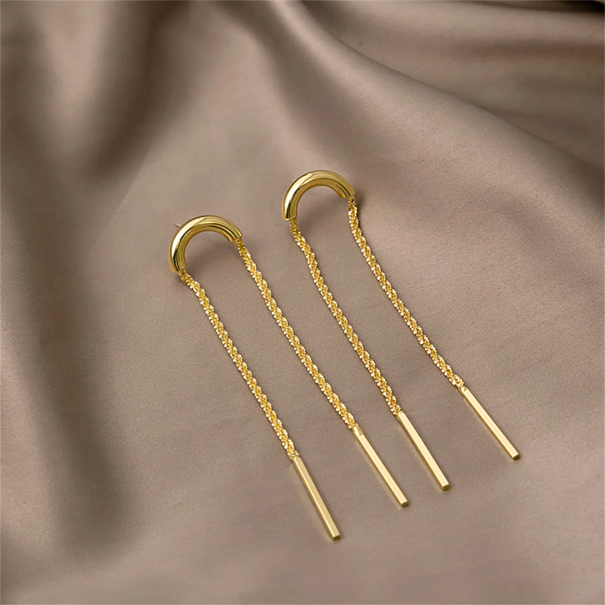 18K Gold-Plated Twine Bar Drop Earrings