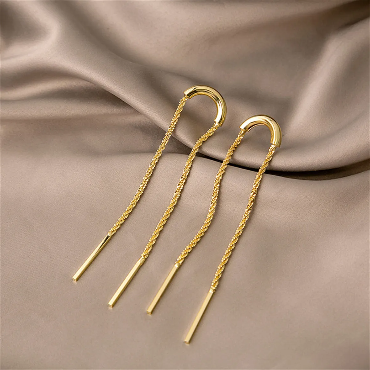 18K Gold-Plated Twine Bar Drop Earrings