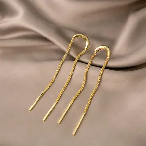 18K Gold-Plated Twine Bar Drop Earrings