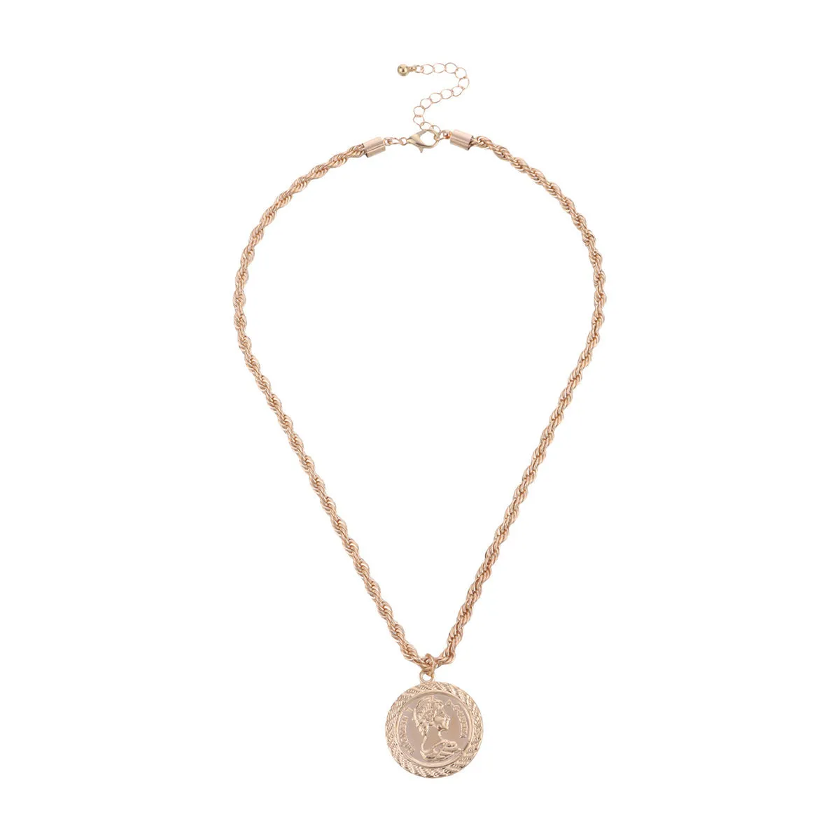 18K Gold-Plated Twine Coin Pendant Necklace
