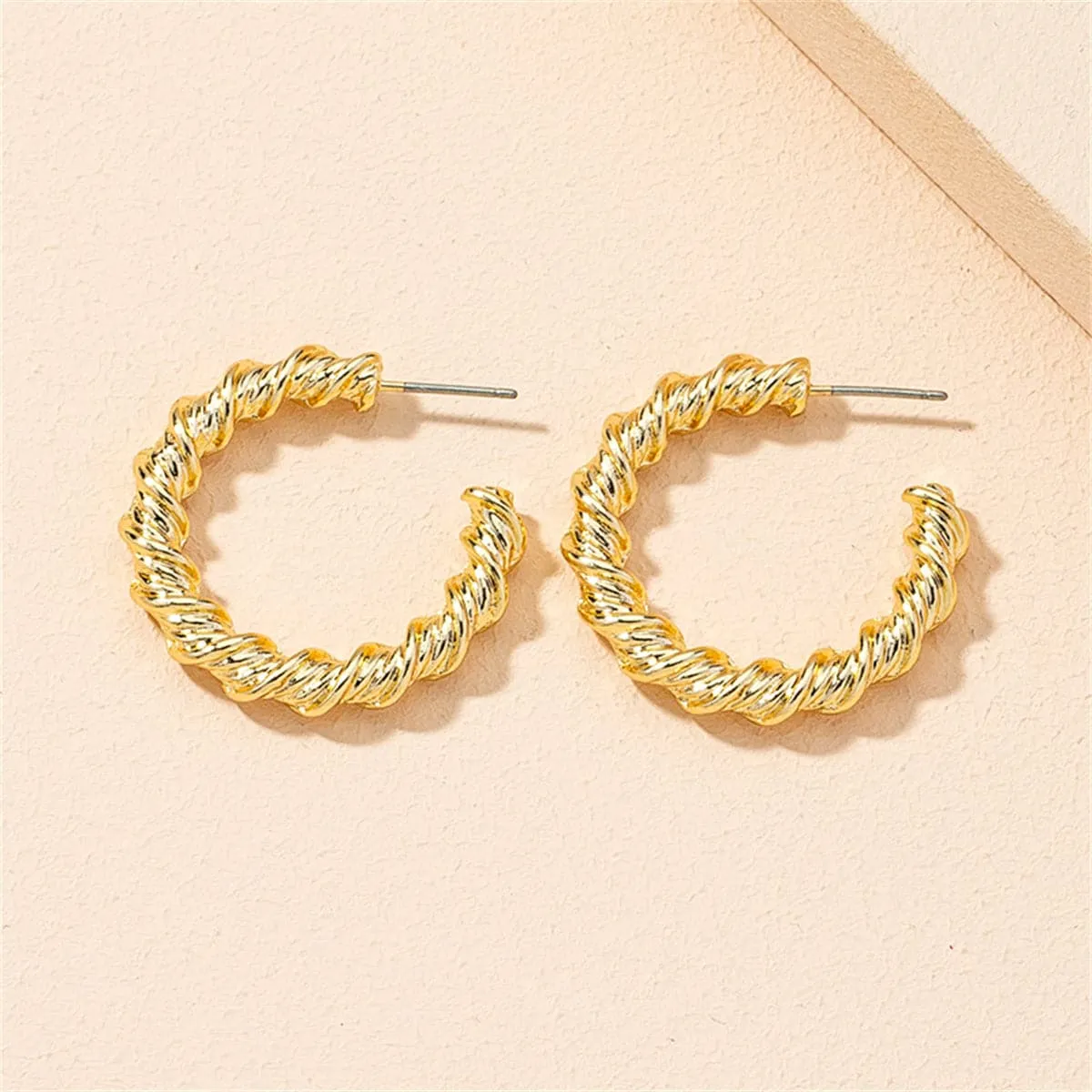 18K Gold-Plated Twine Hoop Earrings