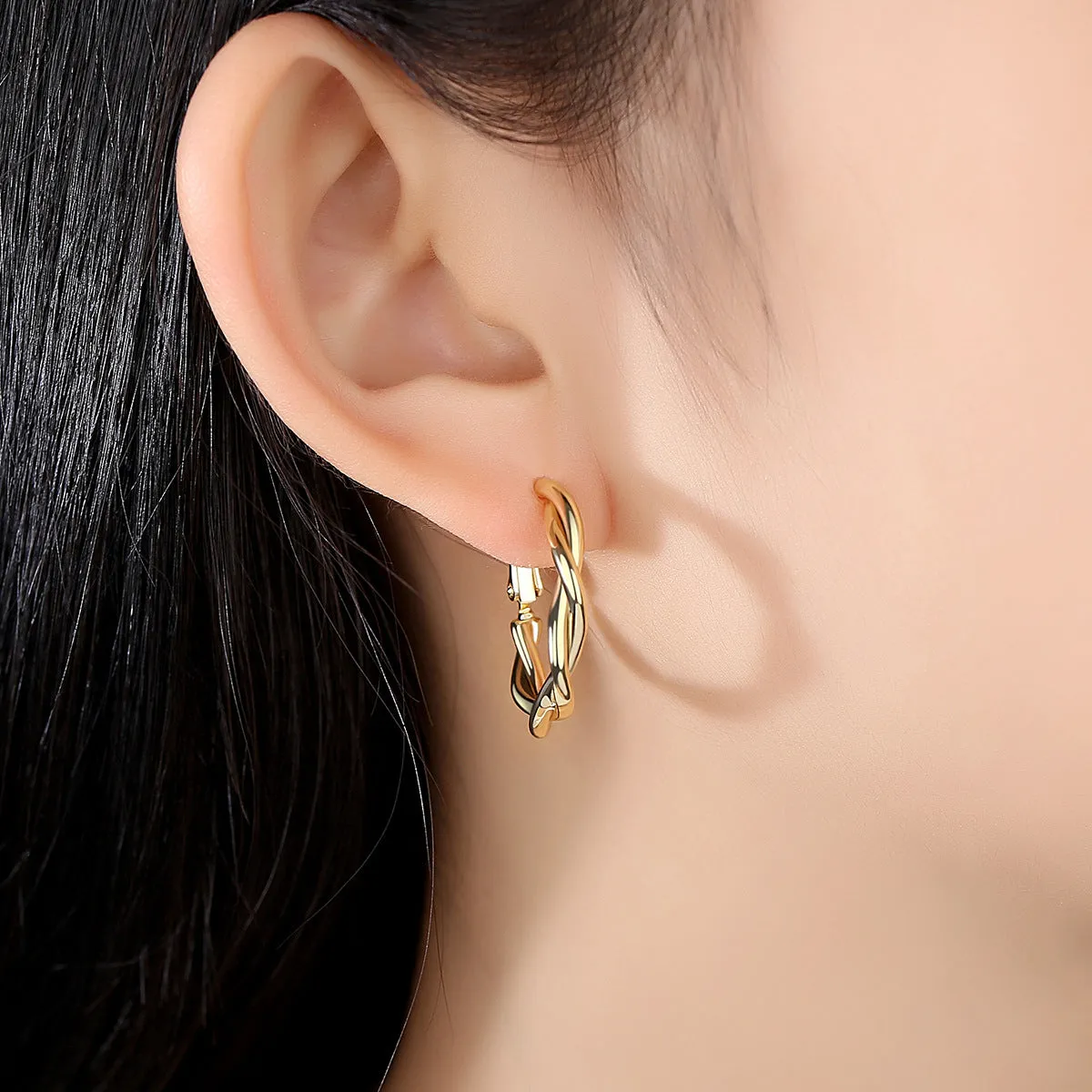 18K Gold-Plated Twine Hoop Earrings