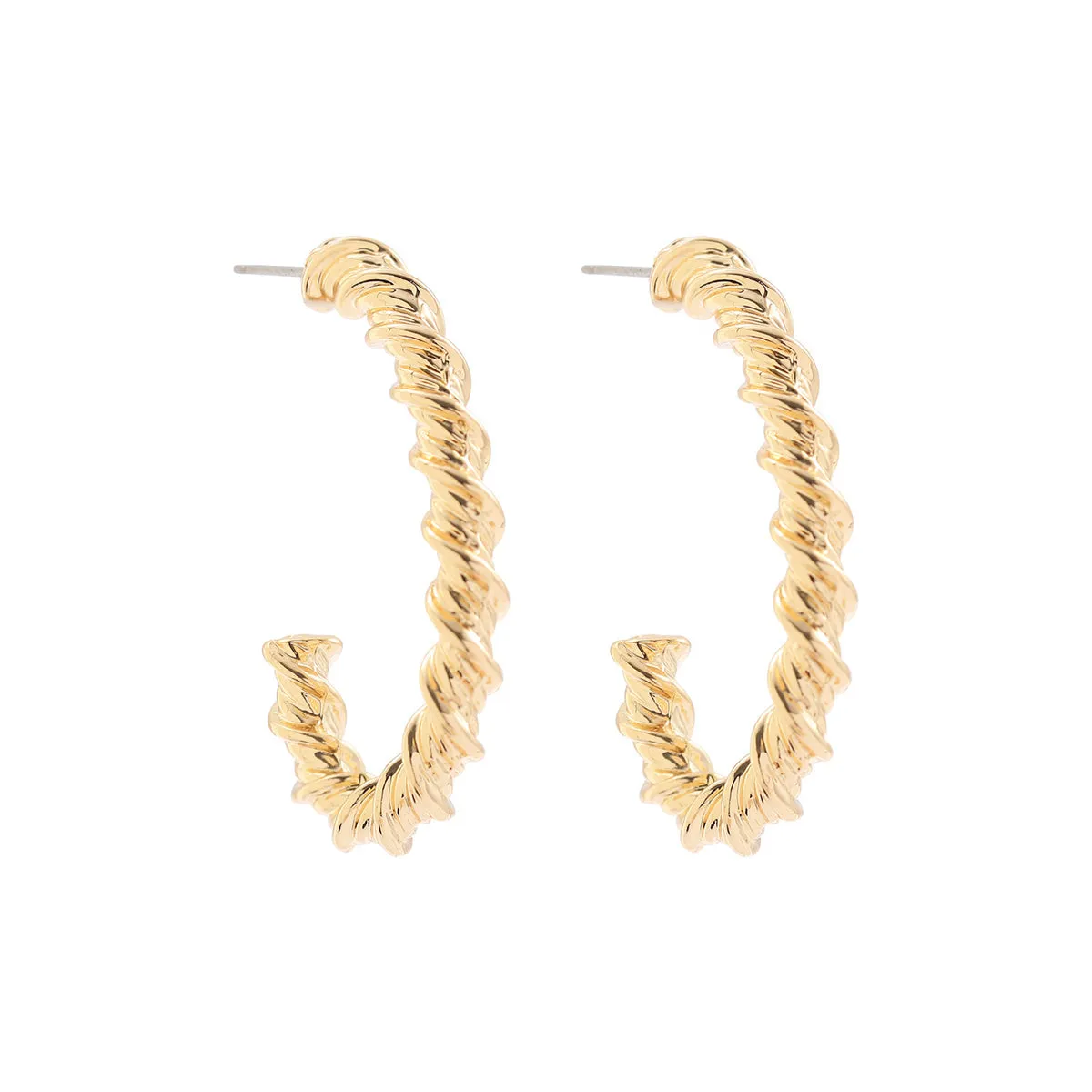 18K Gold-Plated Twine Hoop Earrings