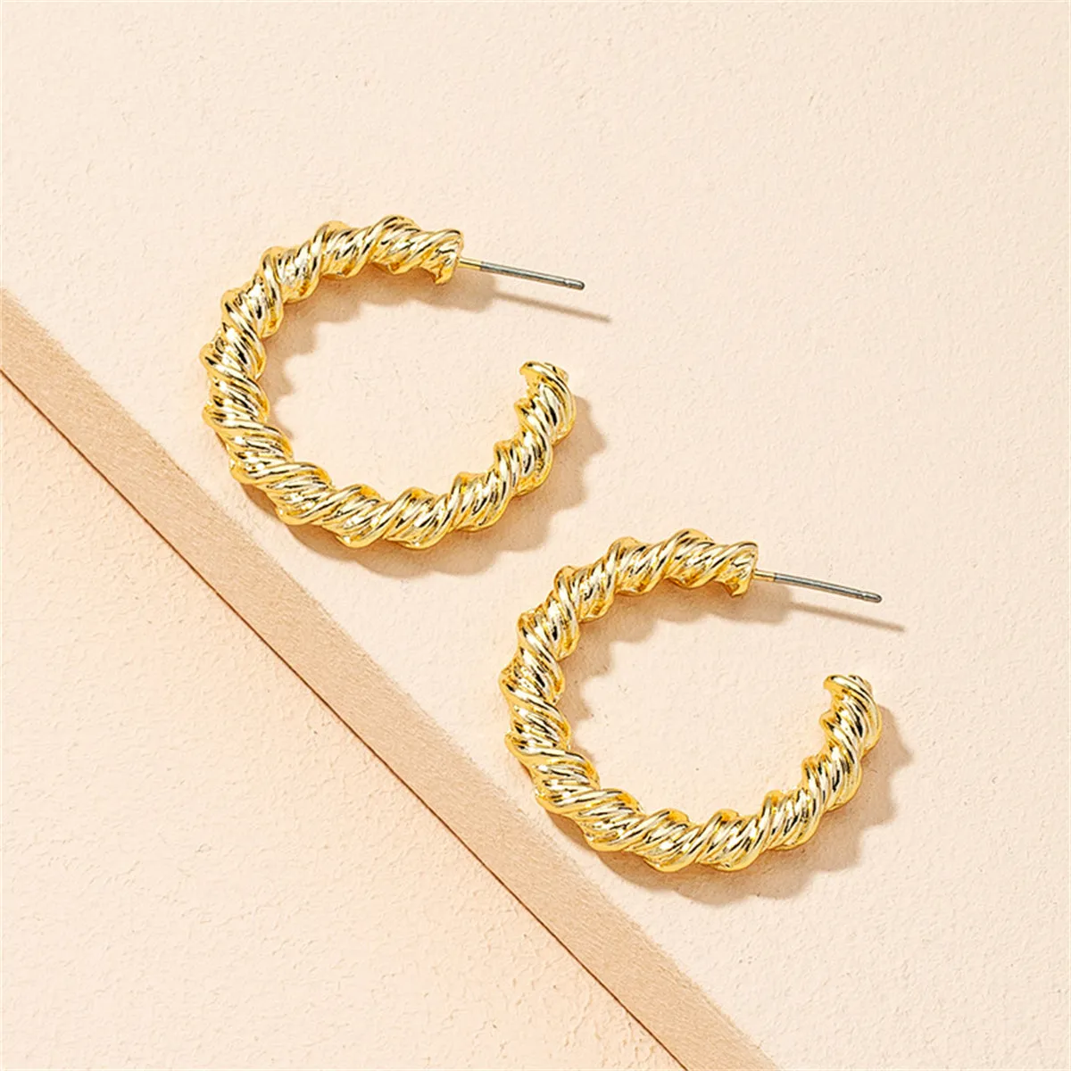 18K Gold-Plated Twine Hoop Earrings