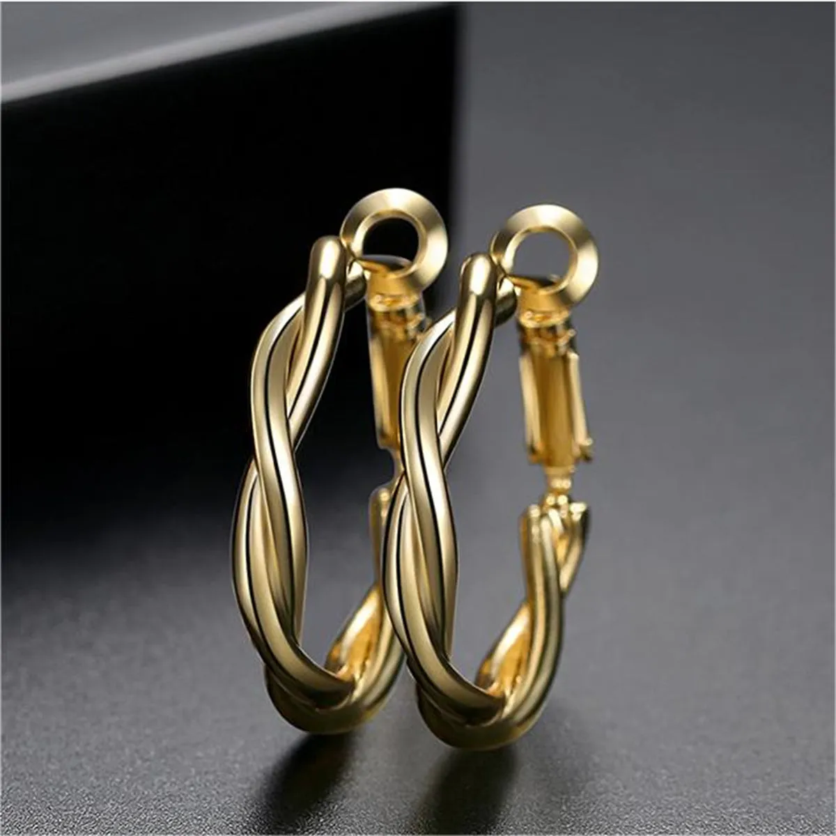 18K Gold-Plated Twine Hoop Earrings