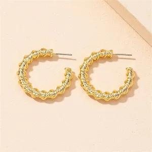 18K Gold-Plated Twine Hoop Earrings