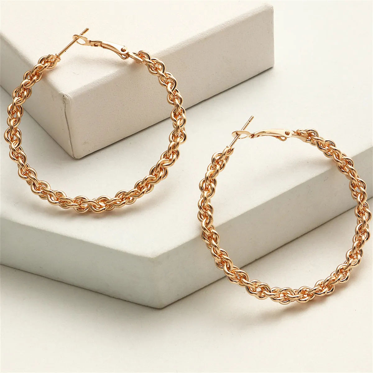 18K Gold-Plated Twine Hoop Earrings