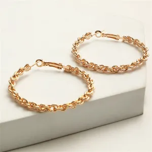 18K Gold-Plated Twine Hoop Earrings