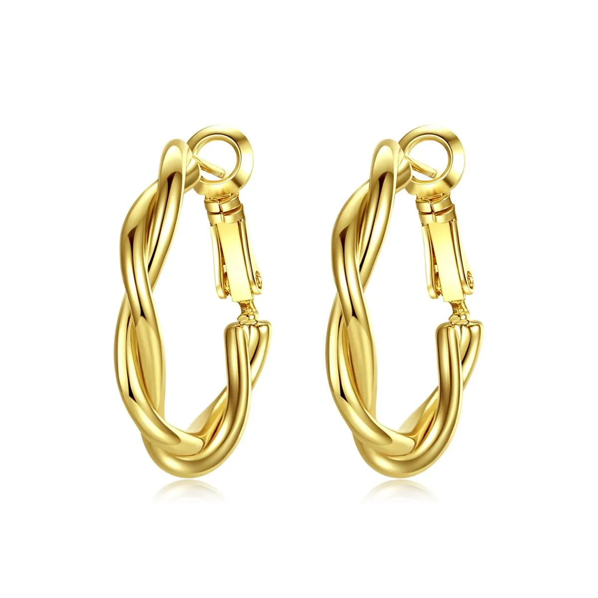 18K Gold-Plated Twine Hoop Earrings