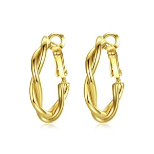 18K Gold-Plated Twine Hoop Earrings