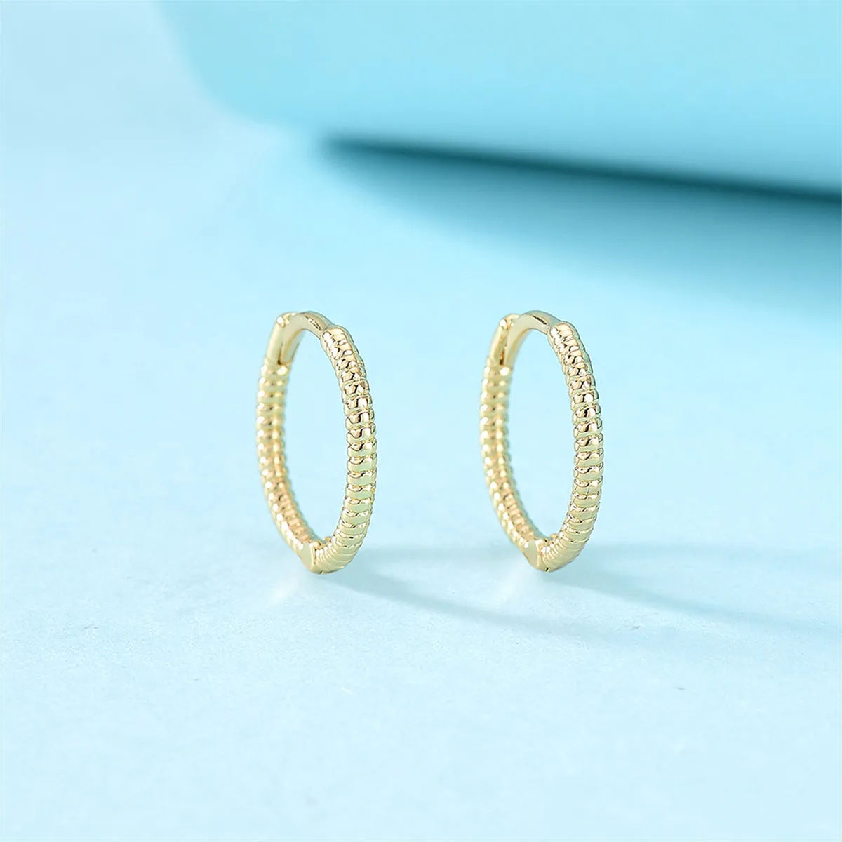18K Gold-Plated Twine Huggie Earrings