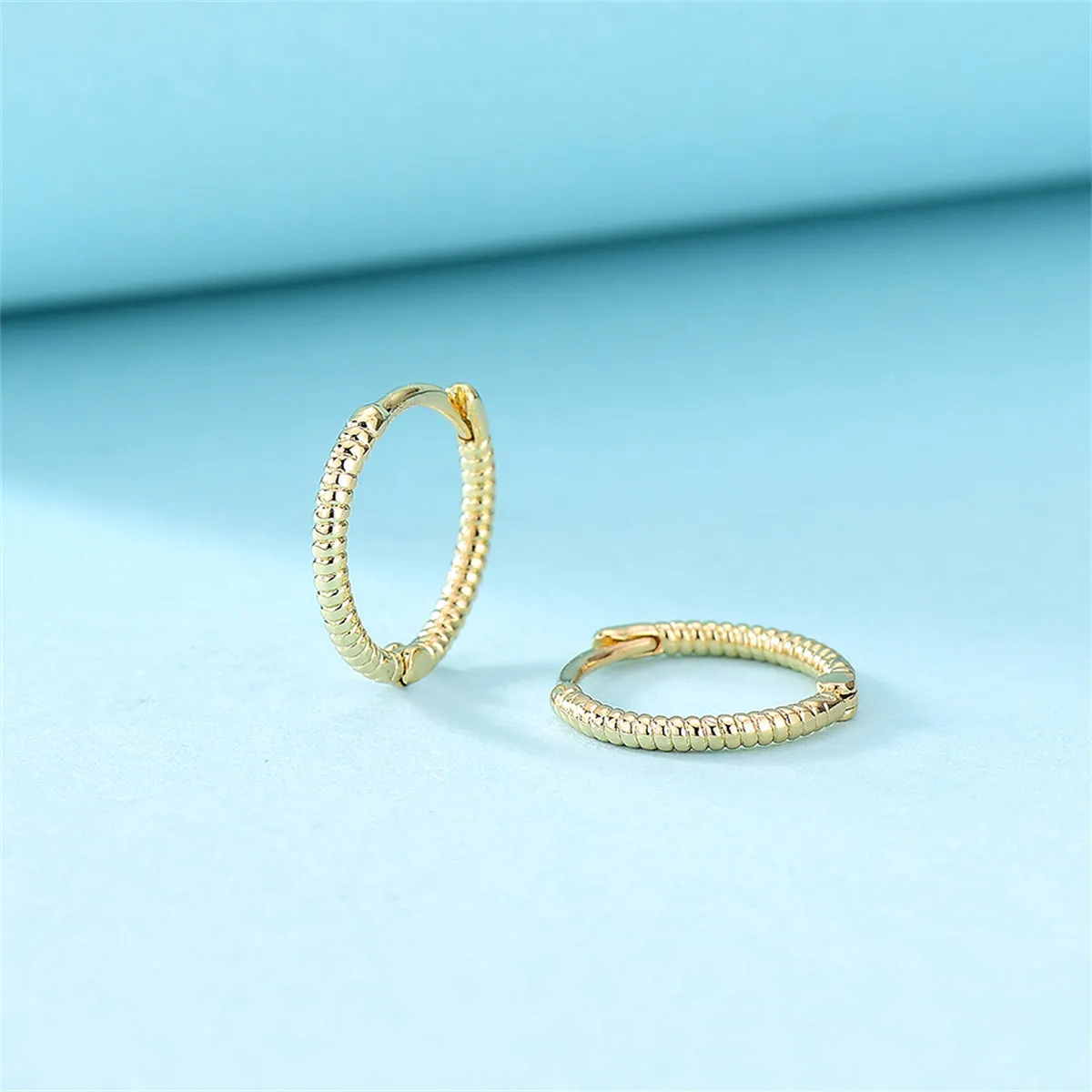 18K Gold-Plated Twine Huggie Earrings
