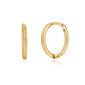 18K Gold-Plated Twine Huggie Earrings