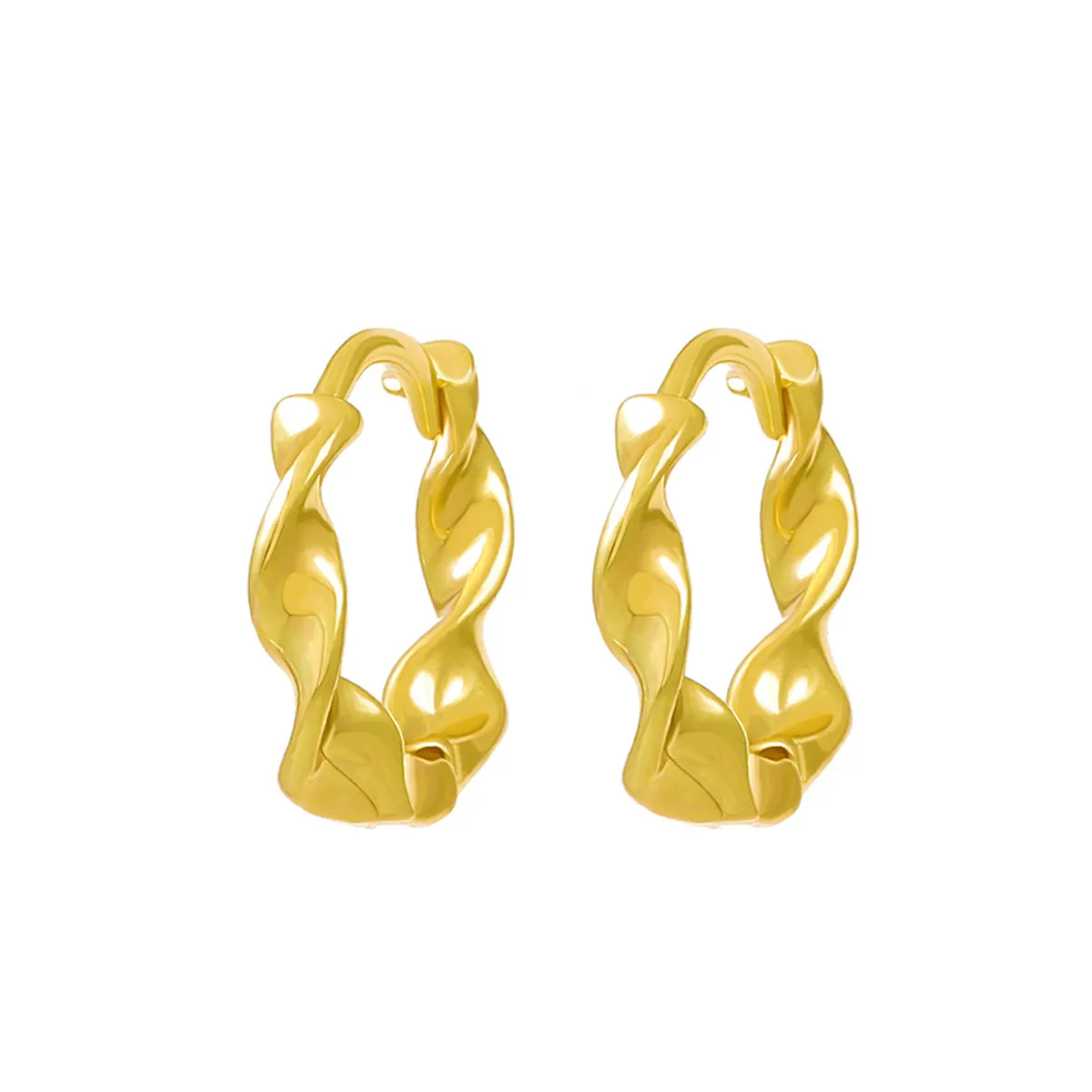 18K Gold-Plated Twine Huggie Earrings