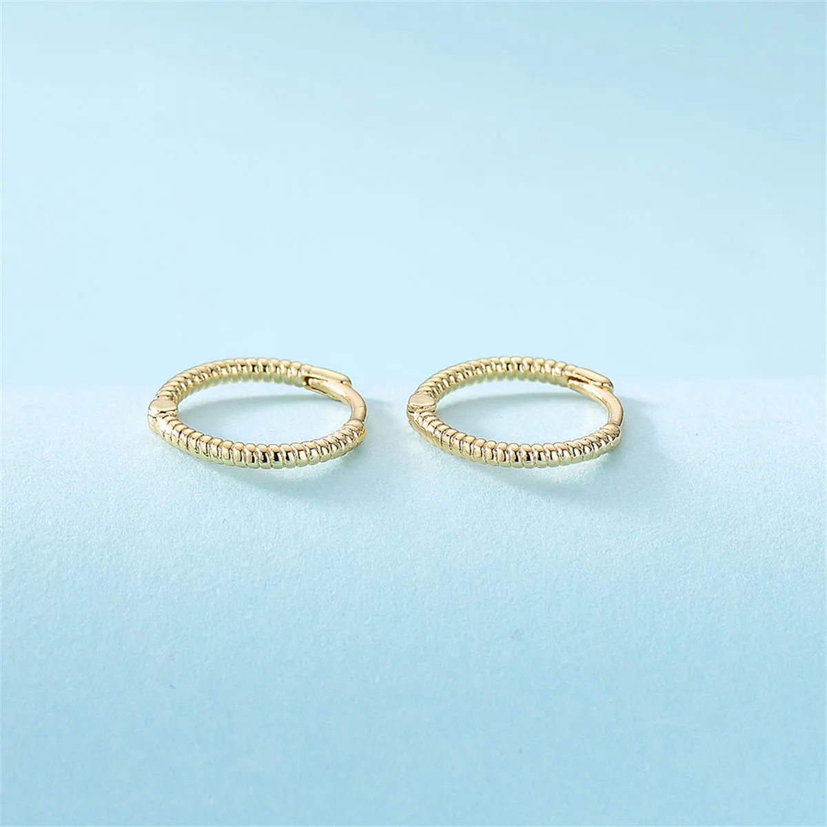 18K Gold-Plated Twine Huggie Earrings