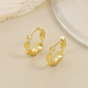 18K Gold-Plated Twine Huggie Earrings