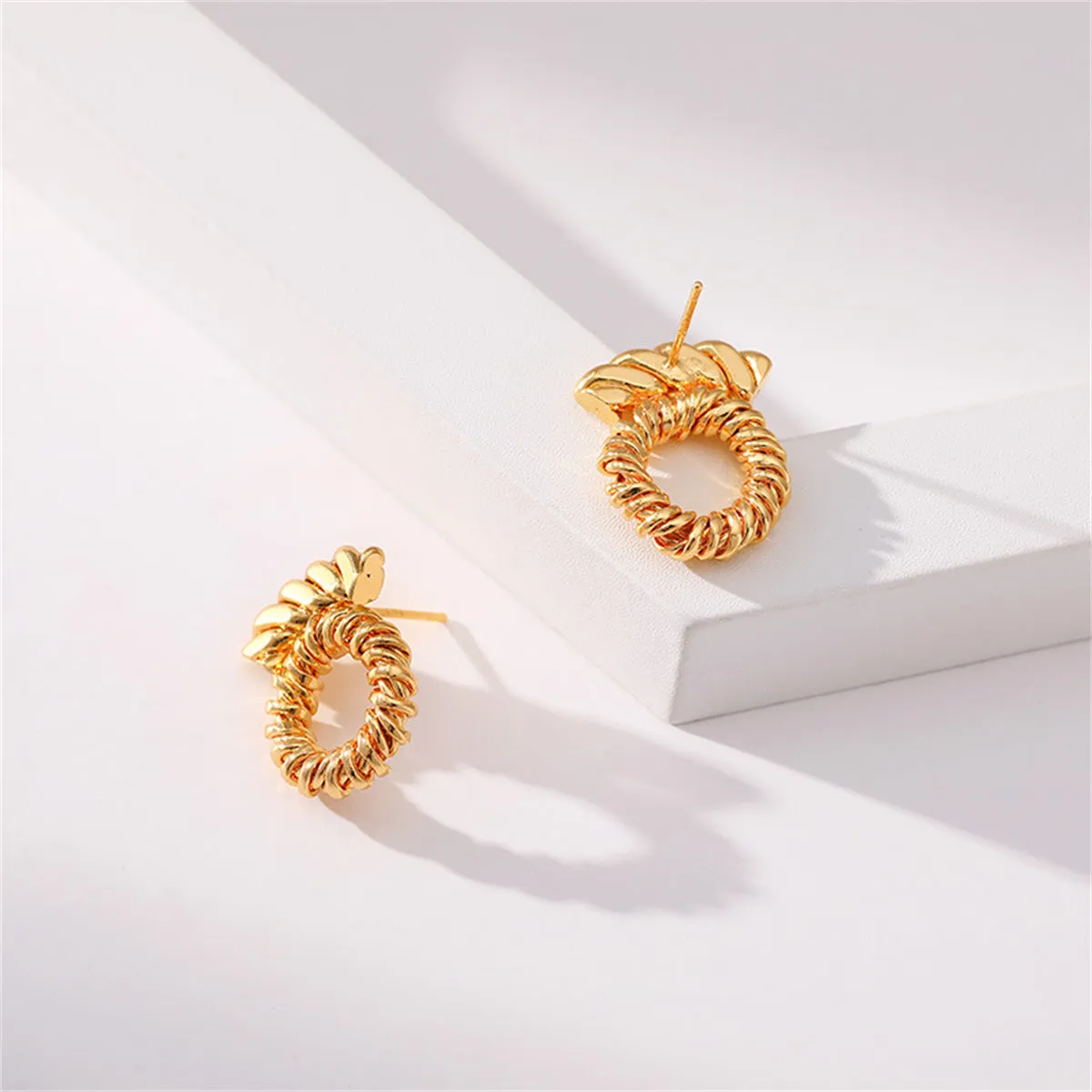 18K Gold-Plated Twine Round Stud Earrings