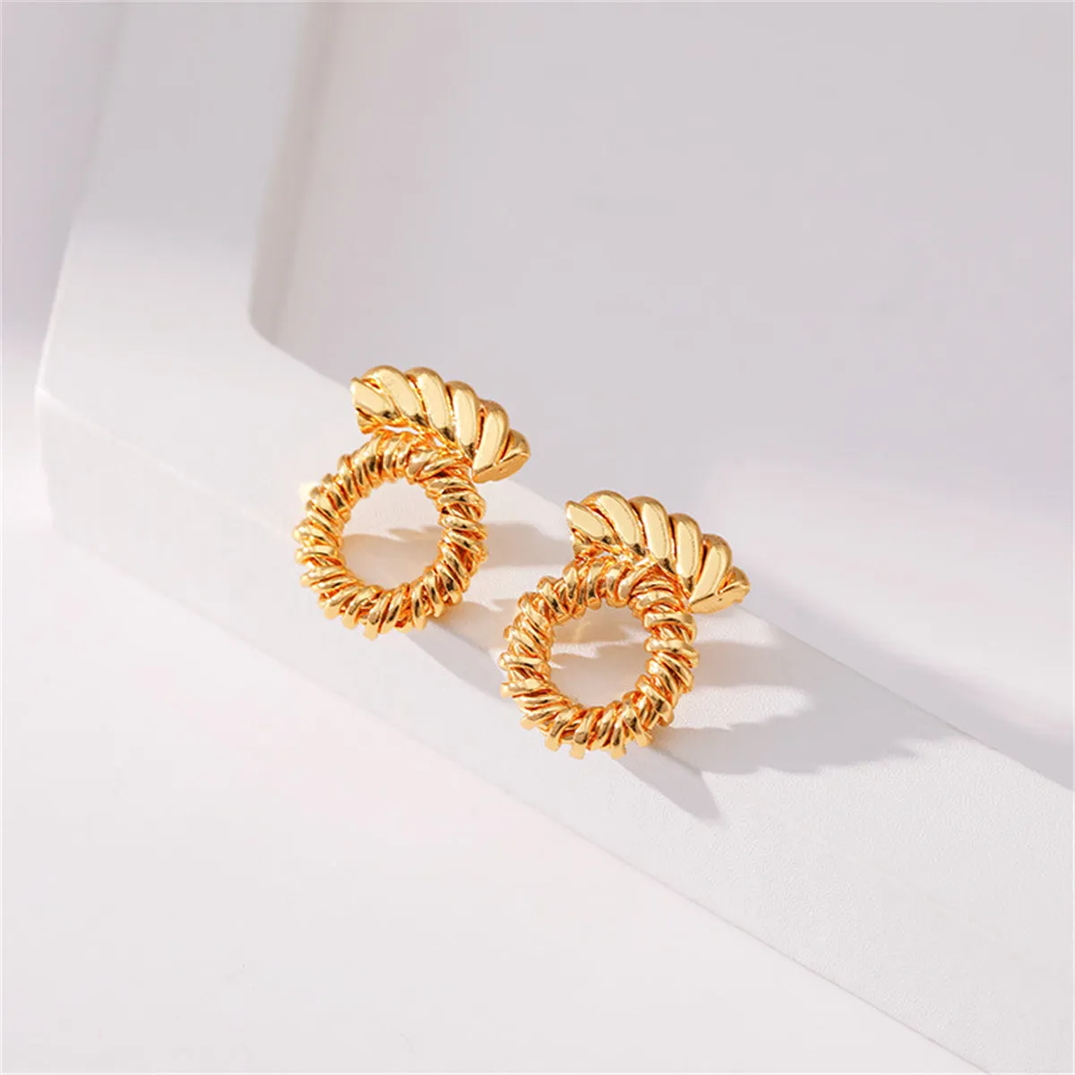 18K Gold-Plated Twine Round Stud Earrings
