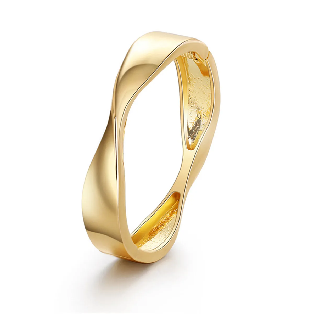 18K Gold-Plated Twisted Hinge Bangle