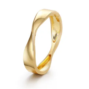 18K Gold-Plated Twisted Hinge Bangle