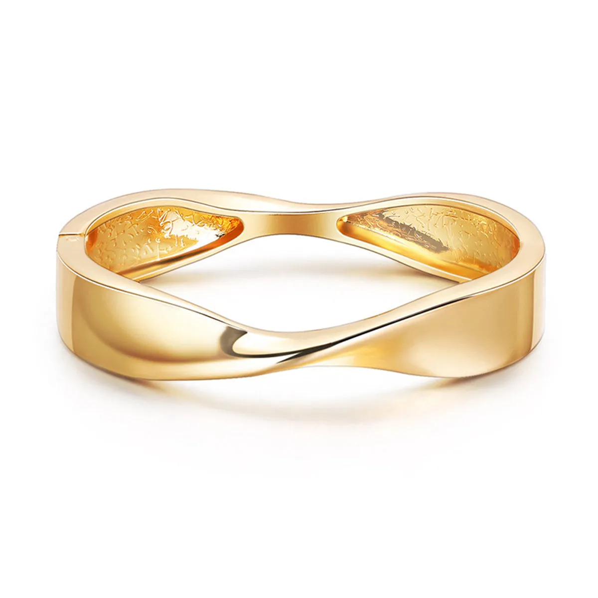 18K Gold-Plated Twisted Hinge Bangle