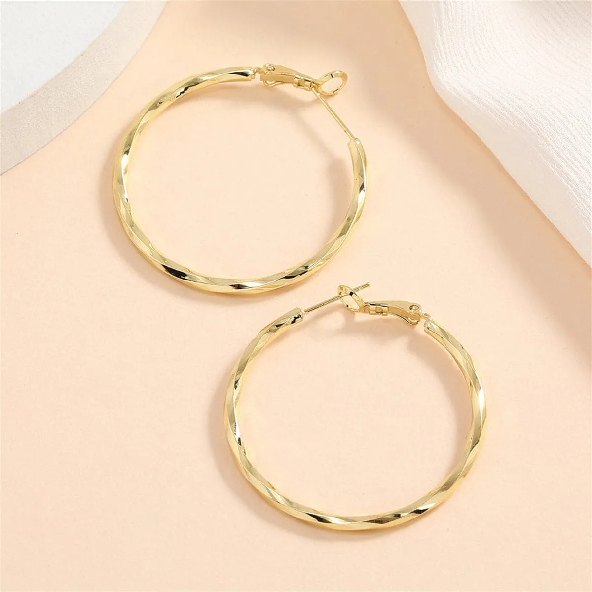 18K Gold-Plated Twisted Hoop Earrings