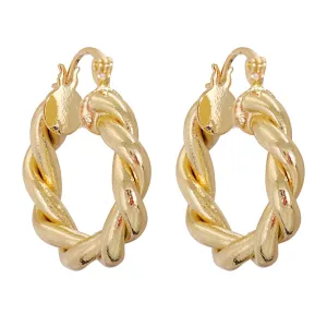 18K Gold-Plated Twisted Hoop Earrings