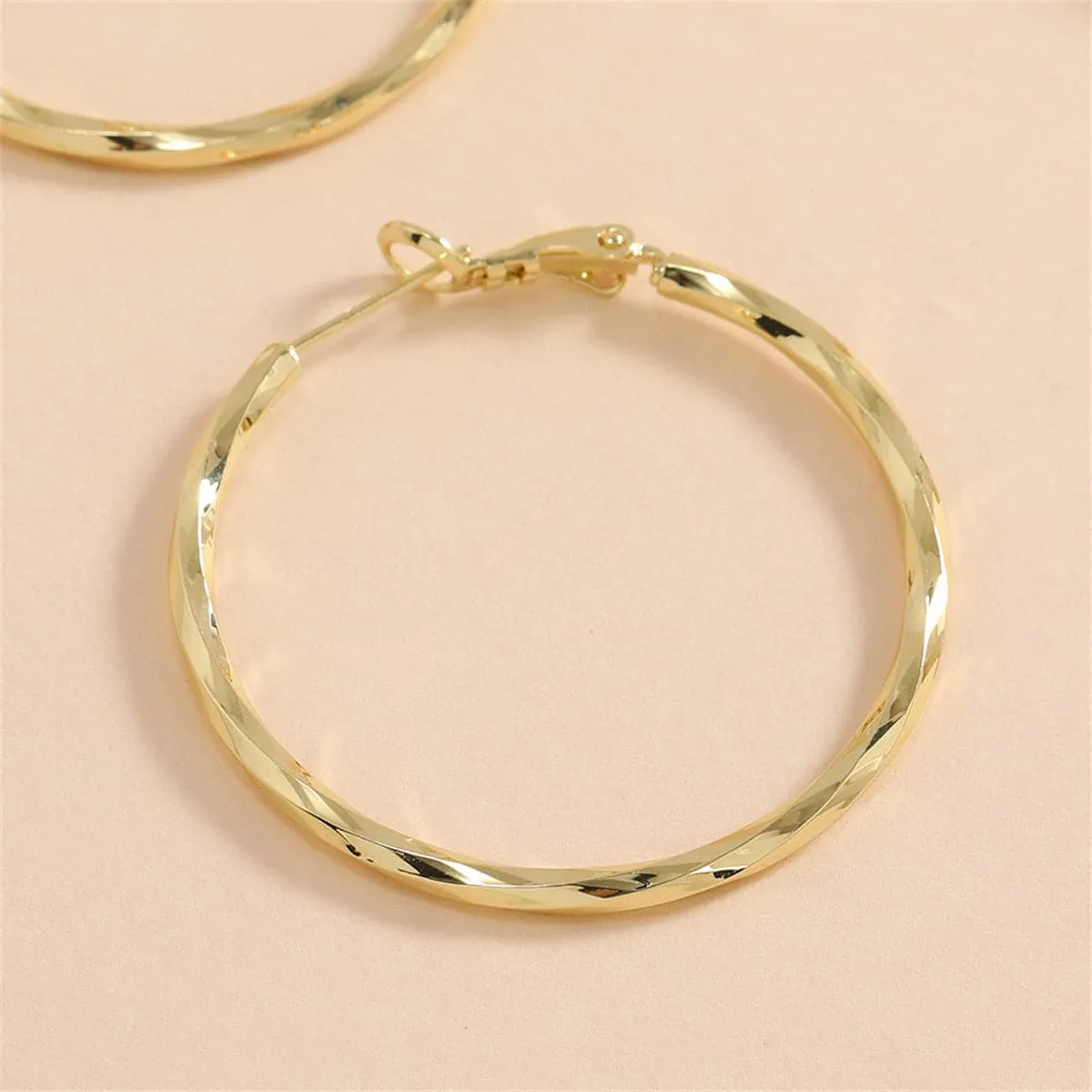 18K Gold-Plated Twisted Hoop Earrings