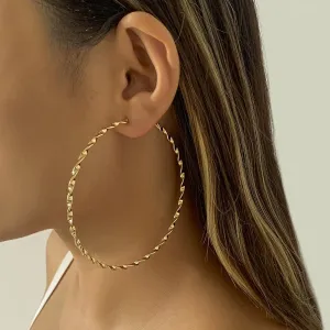 18K Gold-Plated Twisted Hoop Earrings