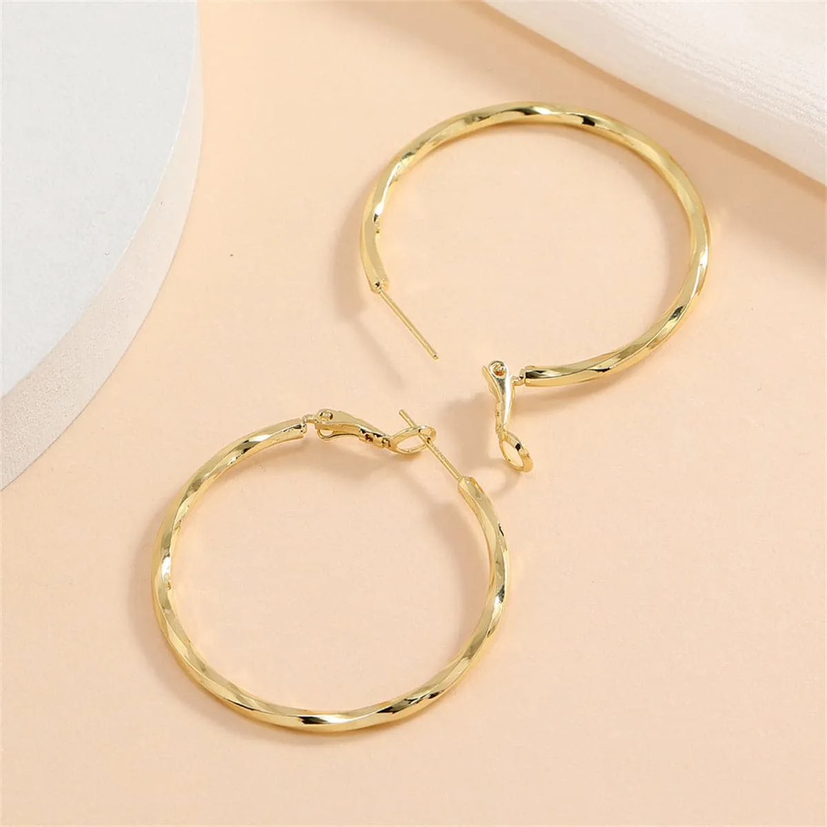 18K Gold-Plated Twisted Hoop Earrings