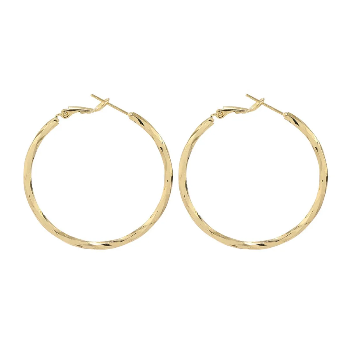 18K Gold-Plated Twisted Hoop Earrings