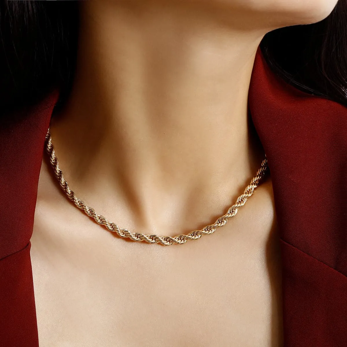 18K Gold-Plated Twisted Necklace