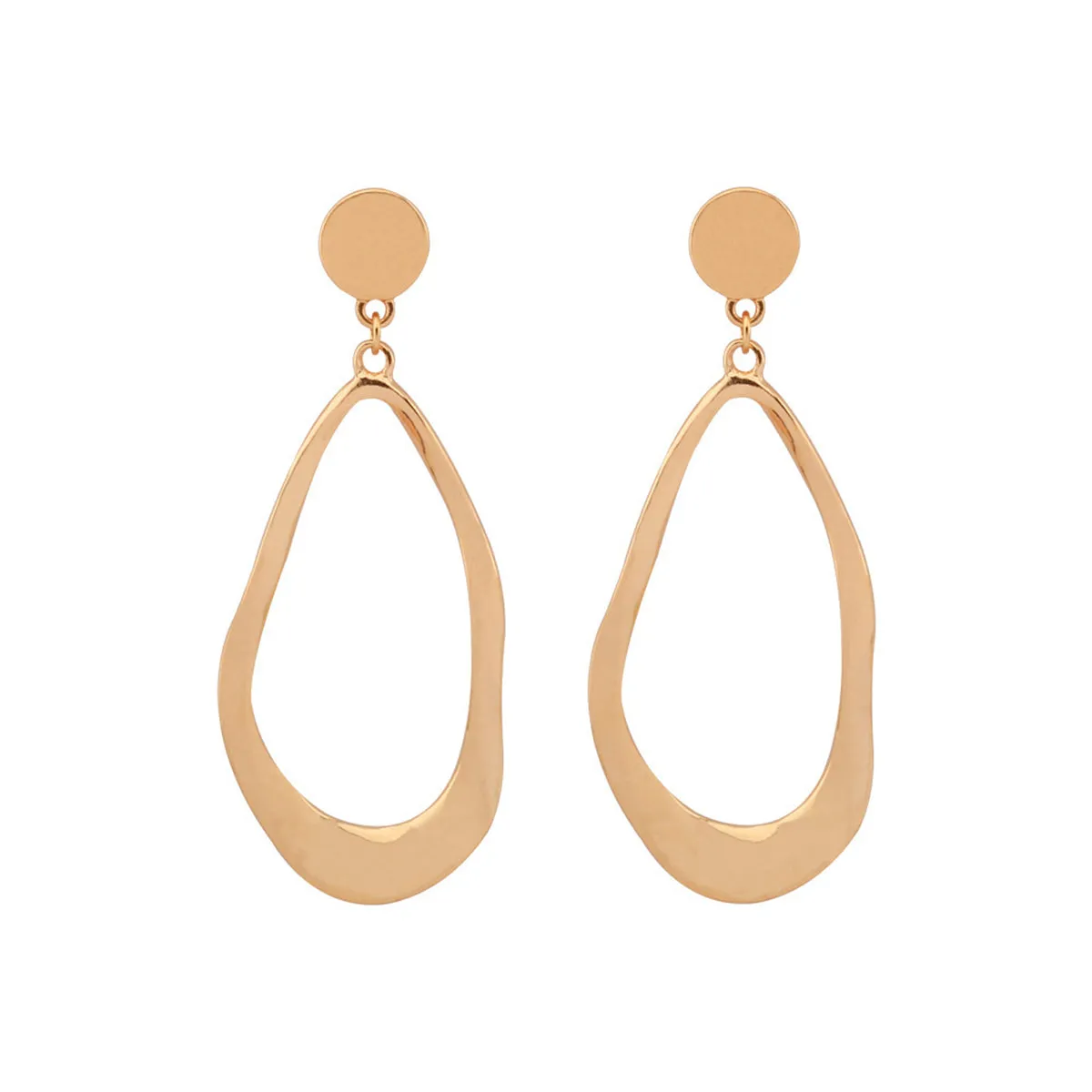 18K Gold-Plated Twisted Open Drop Earrings
